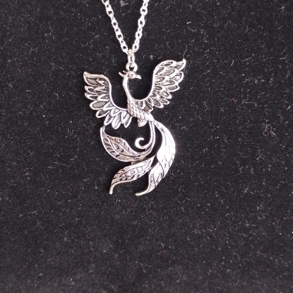 Hand Crafted Silver Phoenix Necklace